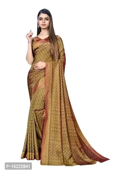 Stylish Silk Blend Multicoloured Saree with Blouse piece