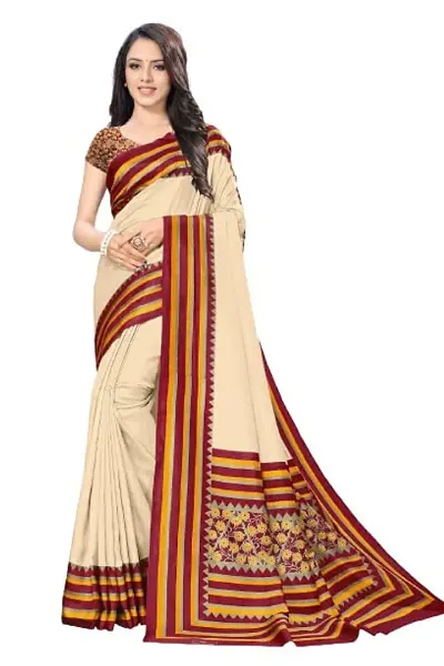 Simran Crush Malgudi Silk Saree, with Crackle Filament with Blouse Piece, Set of 1 (STYLE 46)