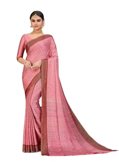 Beautiful Lycra Saree with Blouse Piece