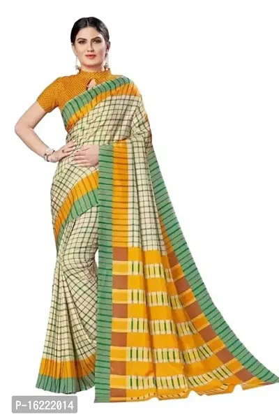 Stylish Silk Blend Multicoloured Saree with Blouse piece