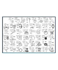 DIY Coloring Mat for Kids, Reusable and Washable Sketch Drawing Mat for Kids andndash; Large Size: 38 X 27 Inches with Sketch Pens (Hindi Alphabet Theme)-thumb1