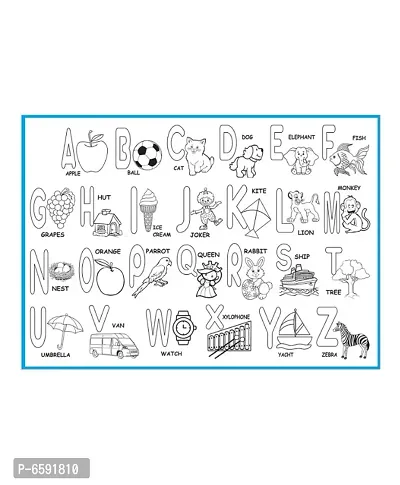 DIY Coloring Mat for Kids, Reusable and Washable Sketch Drawing Mat for Kids andndash; Large Size: 38 X 27 Inches with Sketch Pens (English  Alphabet Theme)-thumb3