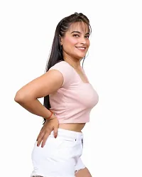 Ribbed Square Neck Crop Top for girl  Women-thumb2