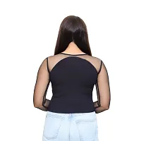 Mesh Halter Neck Black Top for girls and woman-thumb3