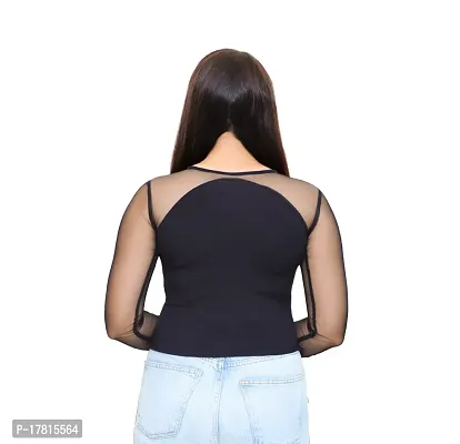 Mesh Halter Neck Black Top for girls and woman-thumb4