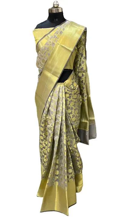 Beautiful Art Silk Woven Design Saree with Blouse piece