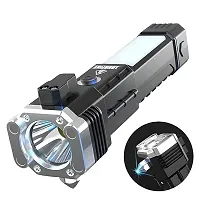 Multipurpose Portable 3W Rechargeable Torch | Hammer | Seatbelt Cutter | Power Bank | Magnetic Holder(pack of 1)-thumb3