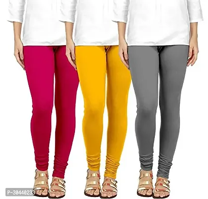 Stylish Solid Cotton Legging For Women Pack of 3-thumb0