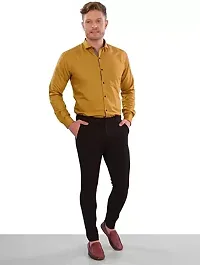 G  Son's Men's Slim Fit Stylish Full Sleeve Casual Shirts (X-Large, Yellow)-thumb1