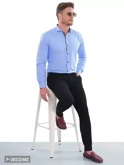 G  Son's Men's Slim Fit Stylish Full Sleeve Casual Shirts (XX-Large, Light-Blue)-thumb4