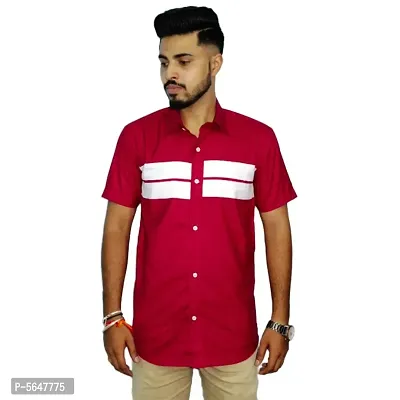 Trendy Cotton Blend Short Sleeve Shirt for Men