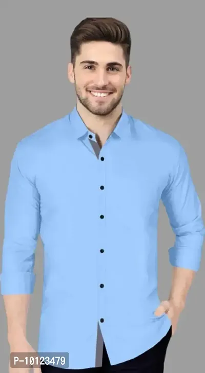 SkyBlue GreyPocket Man Shirt-thumb0