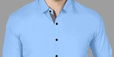 SkyBlue GreyPocket Man Shirt-thumb1