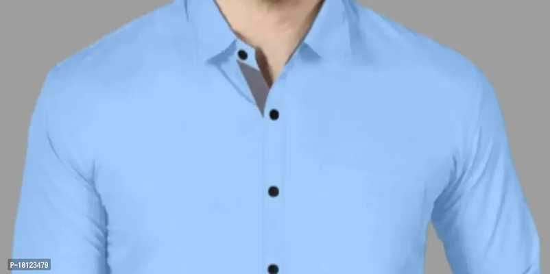 SkyBlue GreyPocket Man Shirt-thumb2