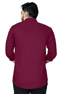Man Maroon Solid Full Sleeve Shirt-thumb1
