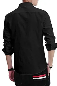Man Black Solid Full Sleeve Shirt-thumb1