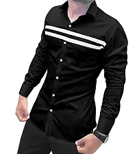 Man Black Solid Full Sleeve Shirt-thumb2