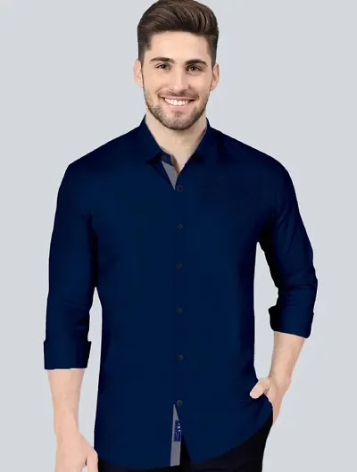 Stylish Blend Solid Casual Shirt for Men