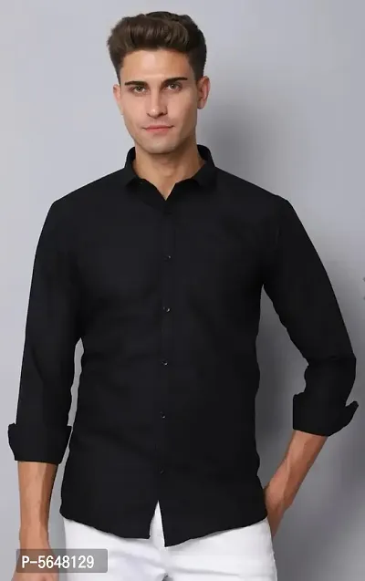 Stylish Cotton Blend Shirt For Men-thumb0