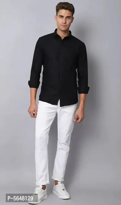 Stylish Cotton Blend Shirt For Men-thumb3