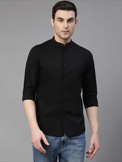 Mens Mandarin Collar Casual Shirts