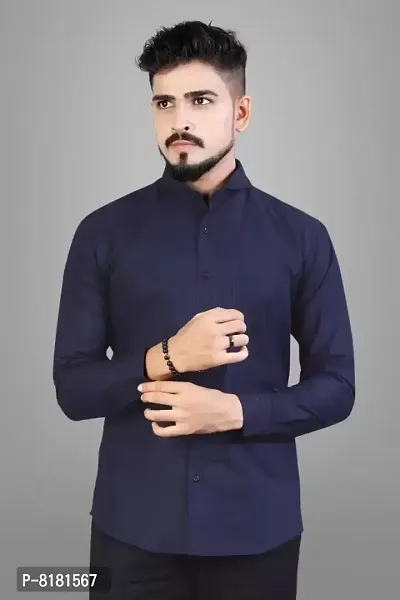 Stylish Polycotton Self Pattern Long Sleeves Casual Shirts For Men