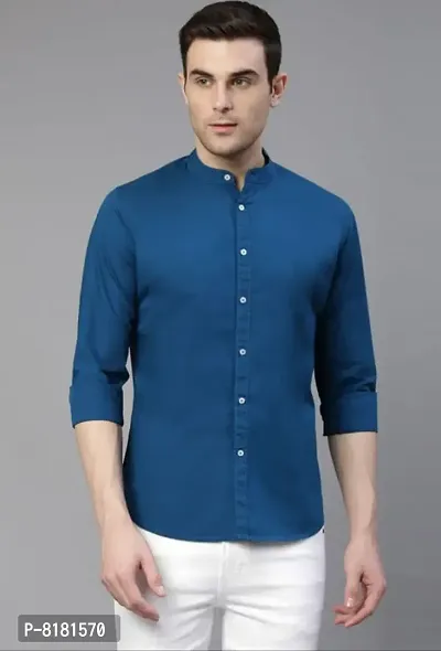 Stylish Polycotton Self Pattern Long Sleeves Casual Shirts For Men-thumb0