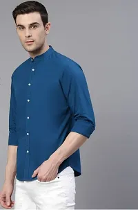 Stylish Polycotton Self Pattern Long Sleeves Casual Shirts For Men-thumb1