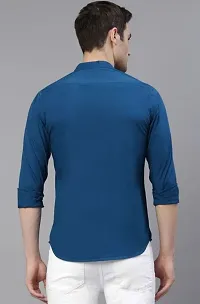 Stylish Polycotton Self Pattern Long Sleeves Casual Shirts For Men-thumb2
