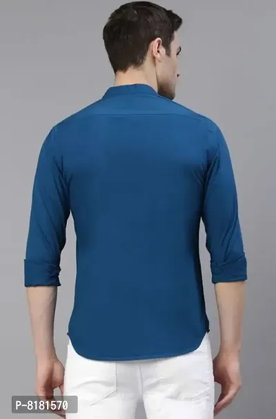 Stylish Polycotton Self Pattern Long Sleeves Casual Shirts For Men-thumb3
