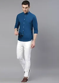 Stylish Polycotton Self Pattern Long Sleeves Casual Shirts For Men-thumb3