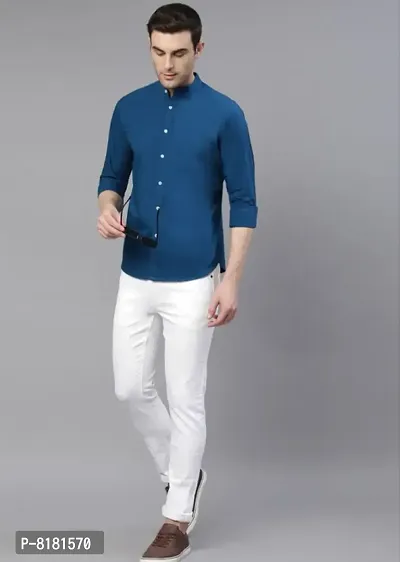 Stylish Polycotton Self Pattern Long Sleeves Casual Shirts For Men-thumb4