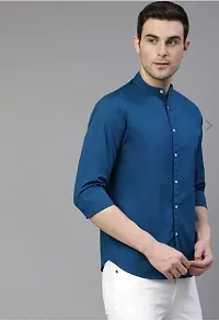 Stylish Polycotton Self Pattern Long Sleeves Casual Shirts For Men-thumb4