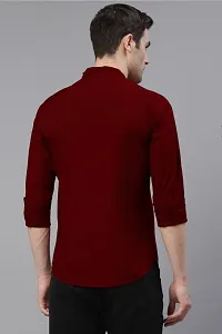 Elegant Polycotton Solid Long Sleeves Casual Shirts For Men-thumb1