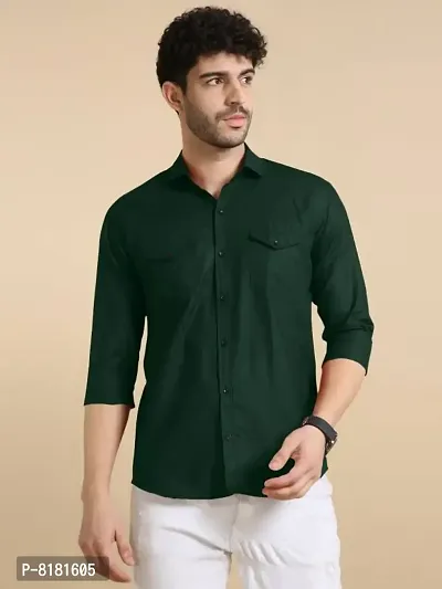 Elegant Polycotton Solid Long Sleeves Casual Shirts For Men