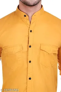 G  Son's Men's Slim Fit Stylish Full Sleeve Casual Shirts (Large, Light-Blue)-thumb1