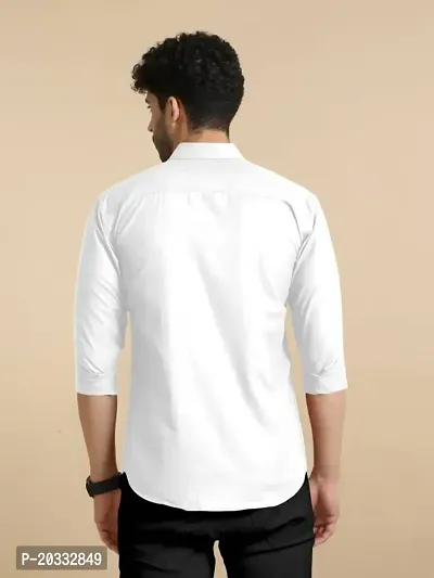 G  Son's Men Slim Fit Solid Spread Collar Casual Shirt (XX-Large, Dark-Blue)-thumb4