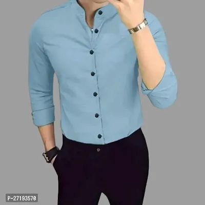 Fancy Cotton Blend Solid Casual Shirt For Men