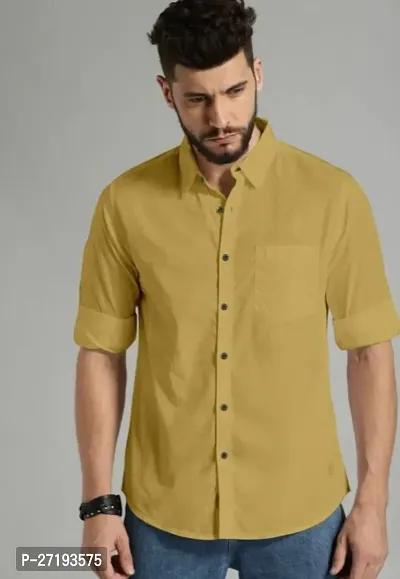 Fancy Cotton Blend Solid Casual Shirt For Men-thumb0