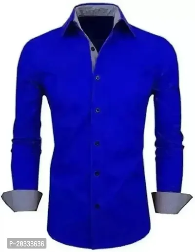 G  Son's Men Regular Fit Solid Spread Collar Casual Shirt (XX-Large, Black)-thumb0