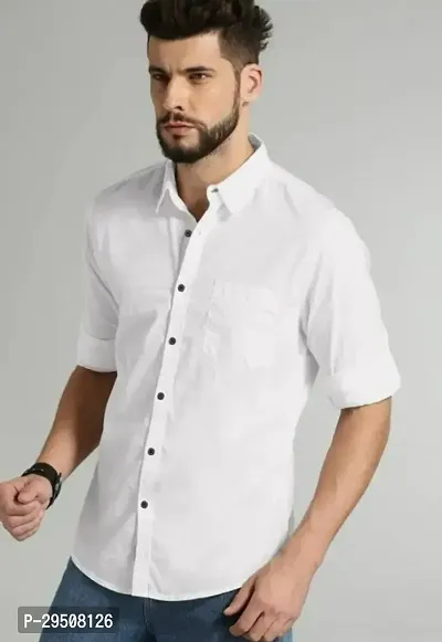 Stylish Polycotton Self Pattern Long Sleeves Casual Shirts For Men