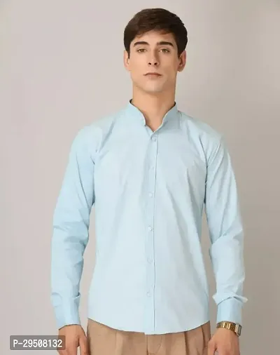 Stylish Polycotton Self Pattern Long Sleeves Casual Shirts For Men