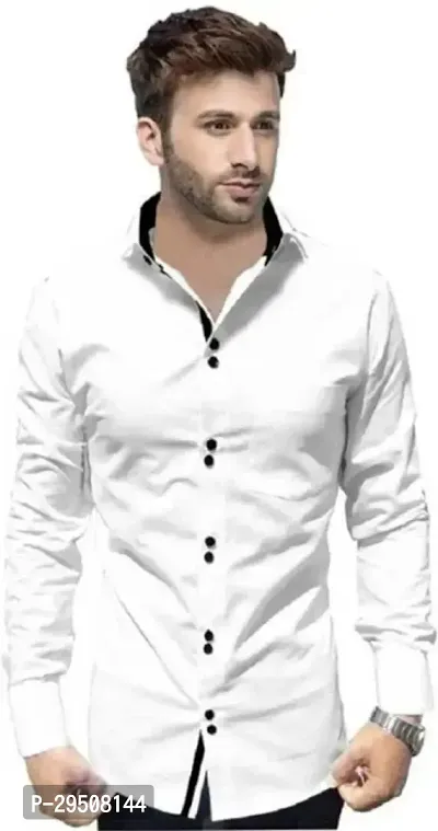 Stylish Polycotton Self Pattern Long Sleeves Casual Shirts For Men-thumb0