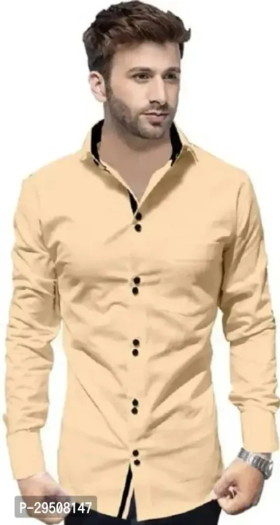 Stylish Polycotton Self Pattern Long Sleeves Casual Shirts For Men