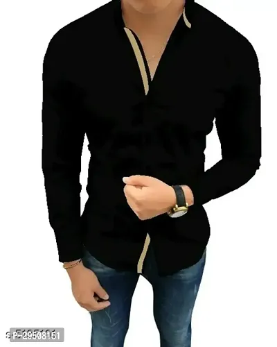 Stylish Polycotton Self Pattern Long Sleeves Casual Shirts For Men-thumb0