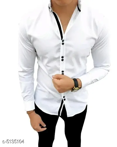 Stylish Solid Regular Fit Blend Long Sleeves Casual Shirt for Men