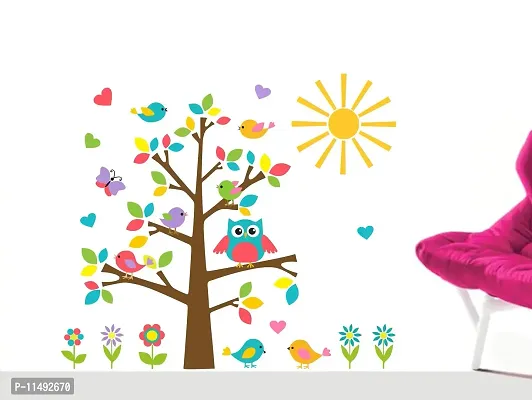 Saiii Designs Kids Decorative Tree with Birds and Owl-thumb0