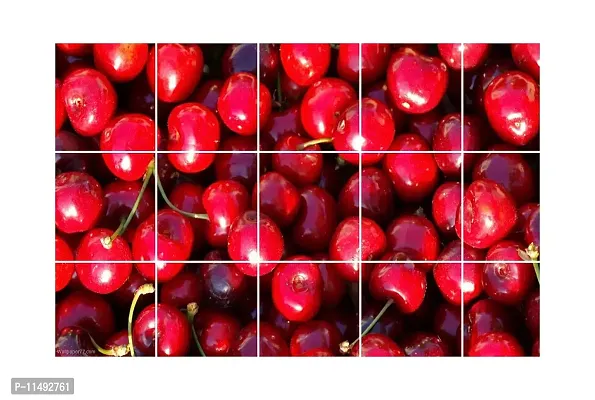 Saiii Designs Red Cherries Waterproof and Anti Oil Stain Kitchen Sticker-thumb2