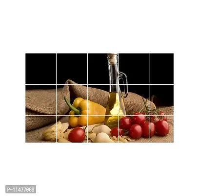 Saiii Designs Mediterranean Food Kitchen Sticker, Waterproof and Anti Oil Stain, Kitchen Wall Coverings Area (46Cm X 69Cm)-thumb0