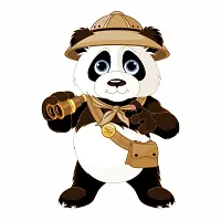 Saiii Designs Panda Wearing a Hat' Wall Sticker (84 cm X 58 cm)-thumb2